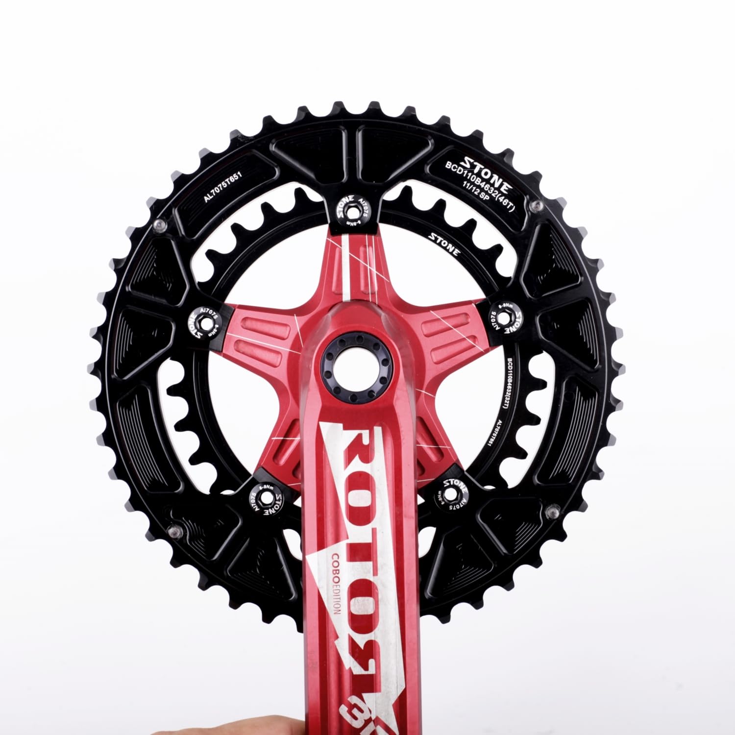 未使用　ROTOR ROUND チェーンリング　53- 39T BCD110mm Amazon | STONE 110BCD ダブルチェーンリング 4700 5800 6800